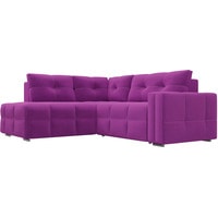 Угловой диван Лига диванов Леос 29356 (левый, микровельвет, фиолетовый)