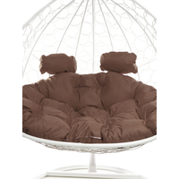 Подвесное кресло M-Group Для двоих 11450105 (белый ротанг/коричневая подушка)