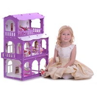 Кукольный домик Krasatoys Дом Бриджит с мебелью 000285 (белый/сиреневый)