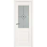 Межкомнатная дверь ProfilDoors Классика 2U L 90x200 (дарквайт/матовое с коричневым фьюзингом)