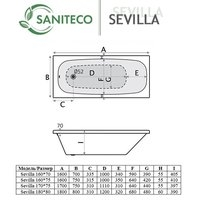 Ванна Saniteco Sevilla 170x75
