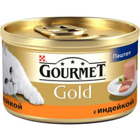 Консервированный корм для кошек Gourmet Gold с индейкой 0.085 кг