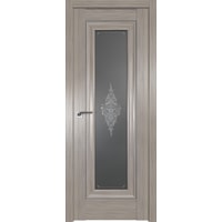 Межкомнатная дверь ProfilDoors 24X 60x200 (орех пекан серебро/стекло кристалл графит)