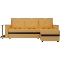 Угловой диван Лига диванов Атланта М 105551 (правый, микровельвет, желтый)