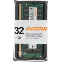 Оперативная память Digma 32ГБ DDR4 SODIMM 2666 МГц DGMAS42666032D