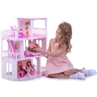 Кукольный домик Krasatoys Дом Маргарита с мебелью 000273 (белый/розовый)