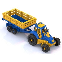 Трактор Нордпласт Трактор с прицепом 396 (синий/желтый)