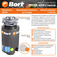 Измельчитель пищевых отходов Bort Titan 4000 (Control) в Гродно