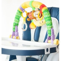 Высокий стульчик ForKiddy Podium Toys 0+ (два чехла +х/б вкладыш, синий, дуга зоопарк)
