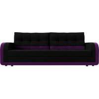 Диван Лига диванов Марсель 29522 (микровельвет, черный/фиолетовый)