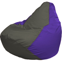 Кресло-мешок Flagman Груша Г2.1-370 (тёмно-серый/фиолетовый)