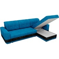 Угловой диван Mebelico Честер 61106 (правый, велюр, голубой/черный)