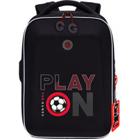 Школьный рюкзак Grizzly Rap-391-2 (черный/красный)