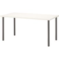 Стол Ikea Линнмон/Альварэт (белый/серый) 092.795.78