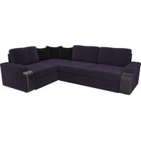 Угловой диван Лига диванов Николь 102974 (левый, велюр, фиолетовый)