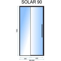 Душевая дверь Rea Solar 90 (черный/прозрачное стекло)