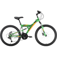 Велосипед Black One Ice FS 24 D 2022 (зеленый/оранжевый/черный)