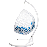 Подвесное кресло M-Group Капля Люкс 11030110 (белый ротанг/синяя подушка)