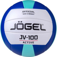 Волейбольный мяч Jogel JV-100 (5 размер, белый/синий/бирюзовый)