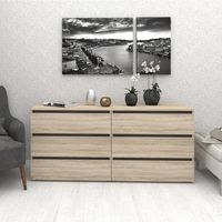 Комод Кортекс-мебель Бари 160 6ш (дуб сонома/дуб сонома/береза)