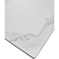 Кухонный стол M-City Alezio 160 Bianco TL-45 DECDF189TTL45BLCK (белый мрамор матовый/испанская керамика/черный)