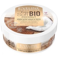  Eveline Cosmetics Крем для лица Extra soft bio Coconut Интенсивно питательный для лица и тела 200 мл
