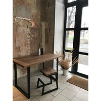 Кухонный стол Millwood Лофт Ницца Light 120 (36 мм, табачный крафт/черный)