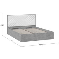 Кровать Трия Хилтон универсальная тип 1 с ПМ 160x200 (ателье светлый/белый)