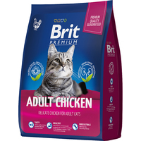 Сухой корм для кошек Brit Premium Cat Adult Chicken с курицей 2 кг