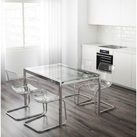 Кухонный стол Ikea Гливарп (стекло/хром) [103.639.67]