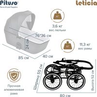 Коляска-люлька Pituso Leticia Classic (512/CL, grey metalic)