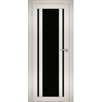 Межкомнатная дверь Юни Амати 11 (ч) 70x200 (эшвайт/черное стекло) в Лиде