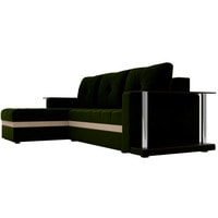 Угловой диван Craftmebel Атланта М угловой 2 стола (боннель, левый, зеленый вельвет)