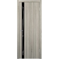 Межкомнатная дверь Юркас Stark ST12 ДО 90x200 (сонома грей/lacobel черный с рис.)