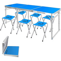 Стол со стульями Bison С-6-60x180 (синий)