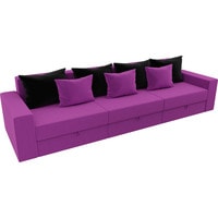 Диван Лига диванов Мэдисон Long 106165 (микровельвет, фиолетовый/черный/фиолетовый)