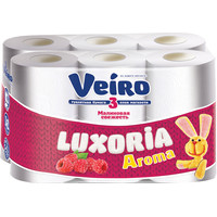 Туалетная бумага Veiro Luxoria Aroma. Малиновая свежесть 3 слоя (12 рулонов)