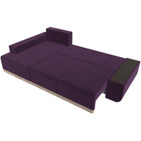 Угловой диван Лига диванов Чикаго левый 110733L (велюр фиолетовый/подушки бежевый)