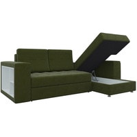 Угловой диван Лига диванов Атлантис 28095 (правый, микровельвет, зеленый)