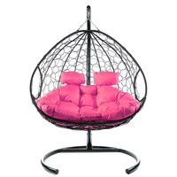 Подвесное кресло M-Group Для двоих 11450408 (черный ротанг/розовая подушка) в Бобруйске