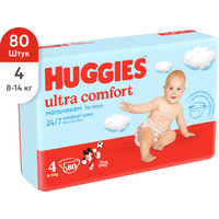 Подгузники Huggies Ultra Comfort 4 для мальчиков (80 шт)