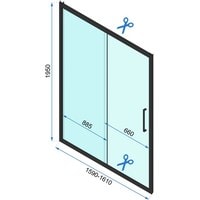 Душевая дверь Rea Rapid Slide 160 (черный/прозрачное стекло)