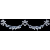 2D-фигура Flesi Консоль 3 Белых Снежинки с сосульками (570x130 см) [GRP-220]
