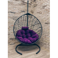 Подвесное кресло Craftmebel Кокон Капля Стандарт (черный/фиолетовый)