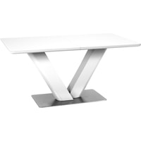 Кухонный стол Aero Venice 160 (белое стекло шелк/белый лак)