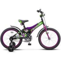 Детский велосипед Stels Jet 18 Z010 2022 (черный/фиолетовый)
