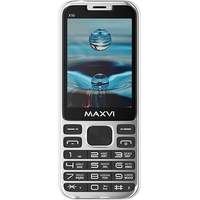 Кнопочный телефон Maxvi X10 (серебристый)