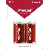 Батарейка SmartBuy Ultra Alkaline С 2 шт. SBBA-C02B