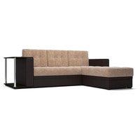 Угловой диван Мебель-АРС Атланта угловой (микровелюр/экокожа, кордрой бежевый/коричневый)
