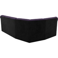 Угловой диван Лига диванов Карнелла 29425 (левый, велюр, фиолетовый/черный)